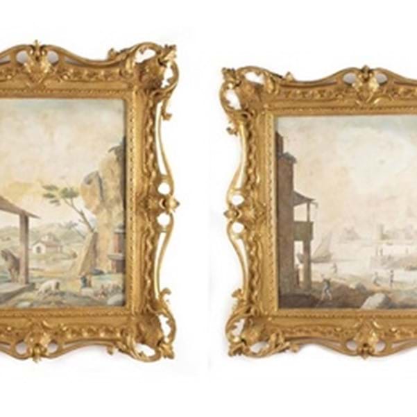Rare scagliola panels double estimate Image